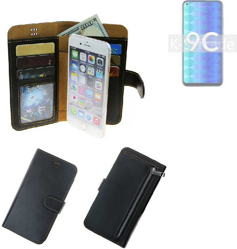 K-S-Trade Schutz Hülle kompatibel mit Huawei Honor 9C Klapphülle Case Phone cover Slim Handytasche Handy Hülle schwarz aus Kunstleder (1 Stk)