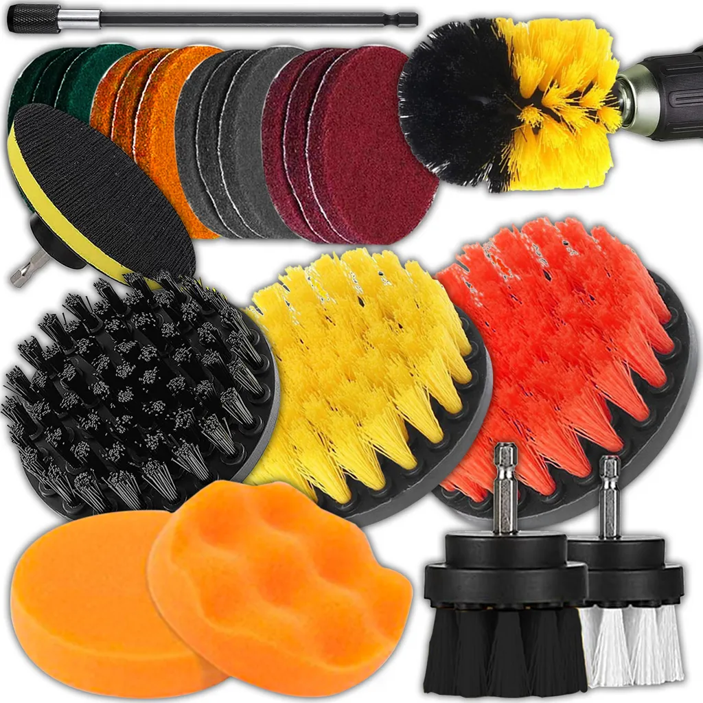 Brosse de Nettoyage Perceuse pour Jantes et Salle de Bain - Set Retoo