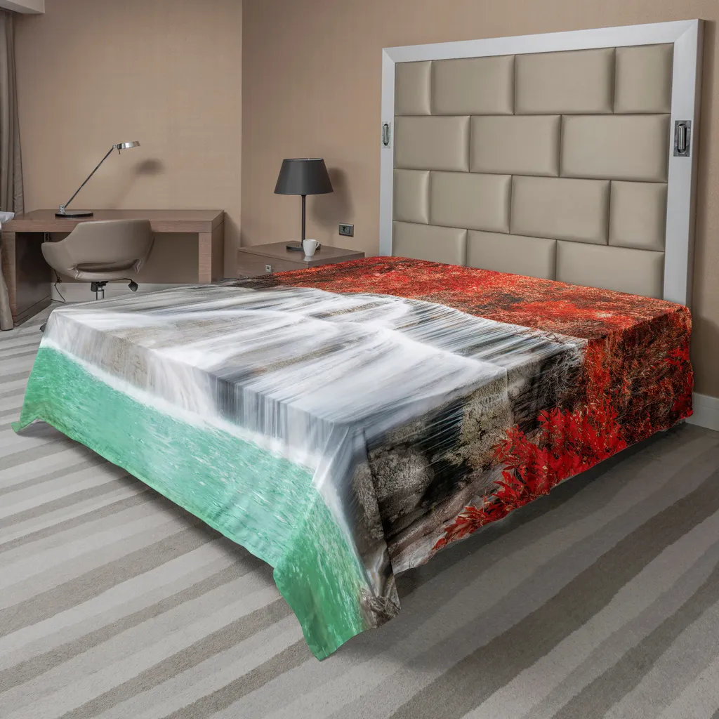 Drap de lit anti-froissement Motif Nature 266x260 cm Doux et Confort