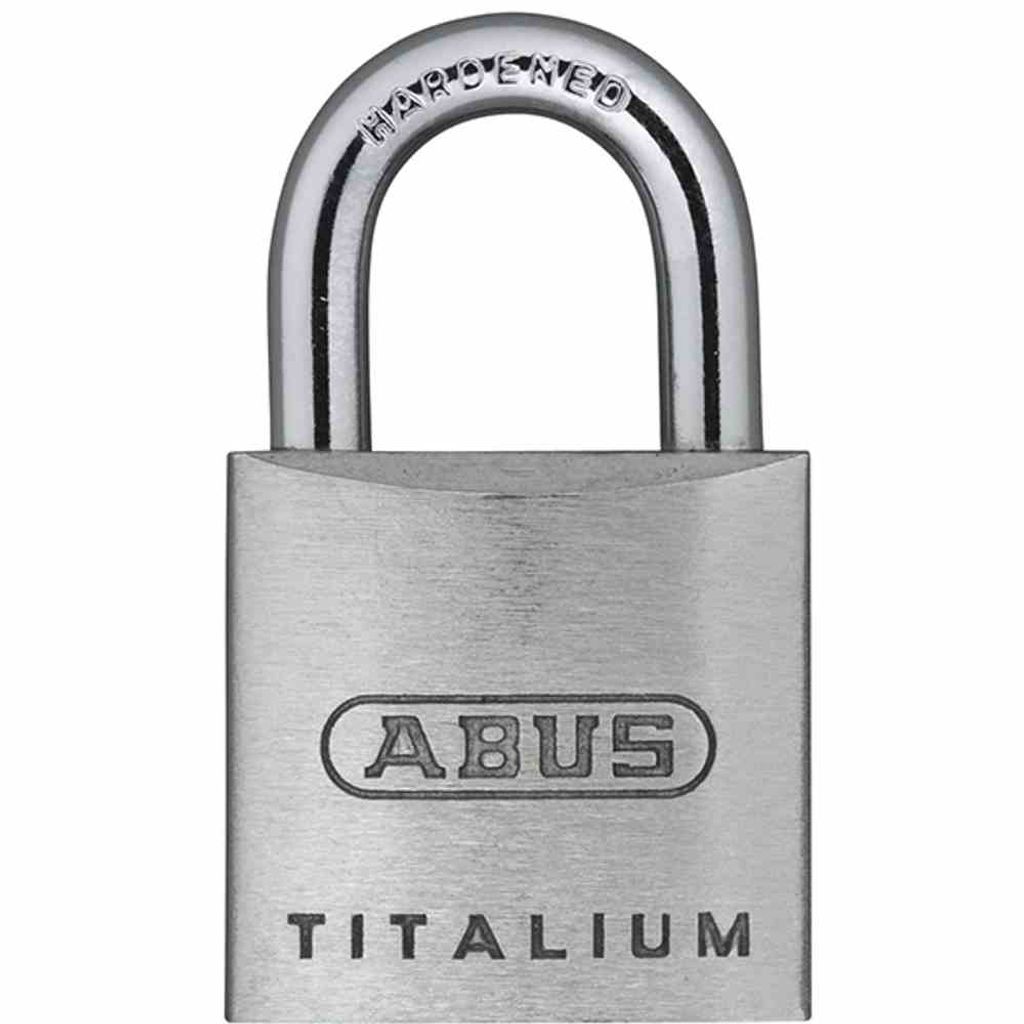A close-up studio shot of a silver padlock.