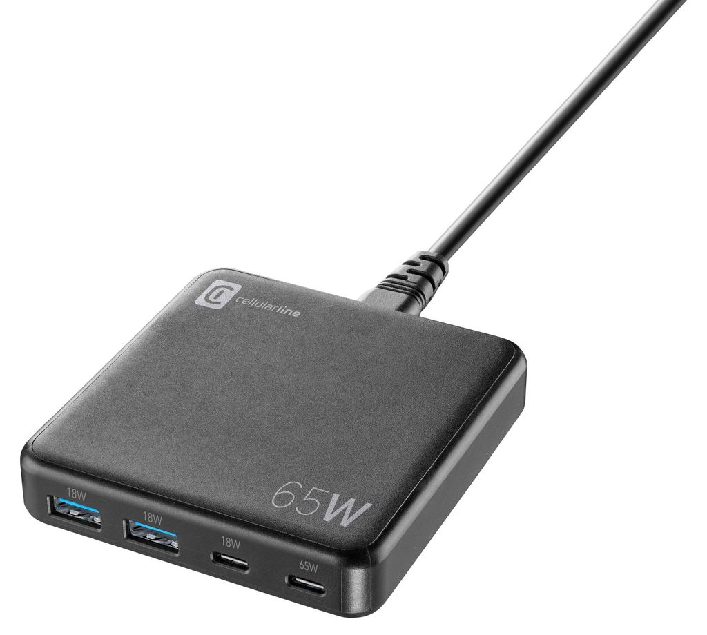 Cellularline MULTIPOWER DESK 65W, Drinnen, AC, Schwarz Produktbild 