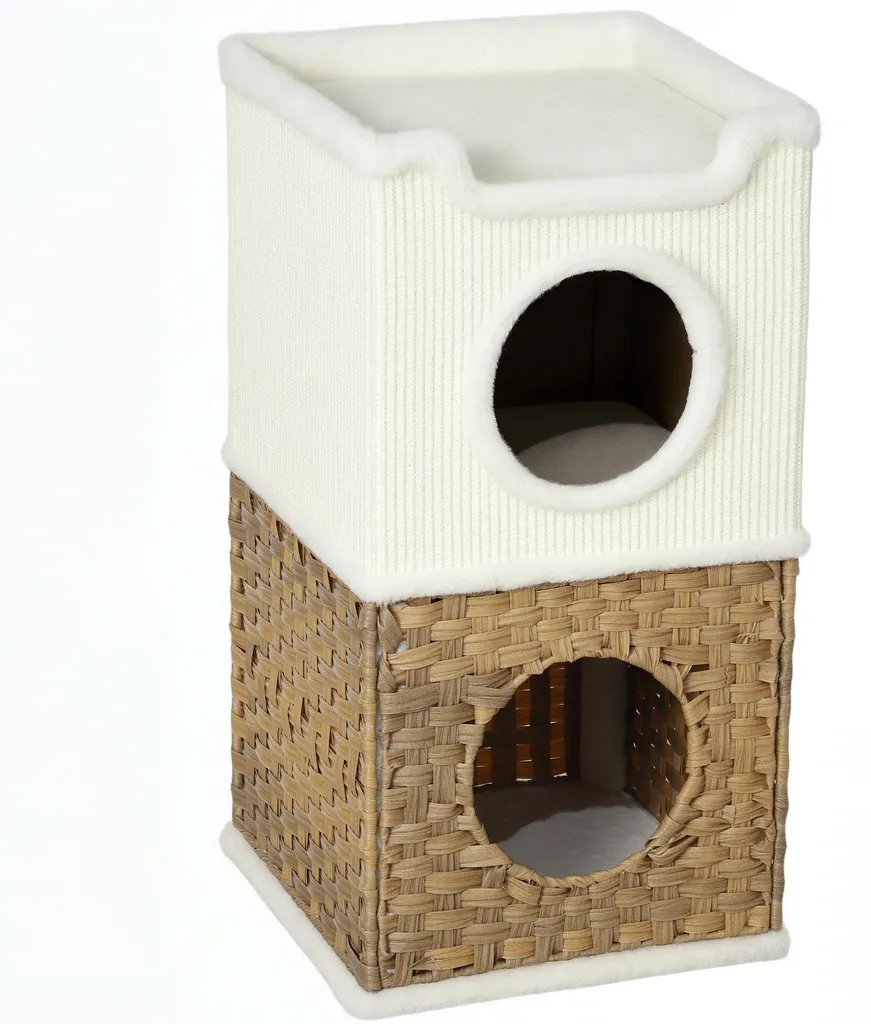 Arbre à chat compact pour appartement avec griffoir et niche dodo