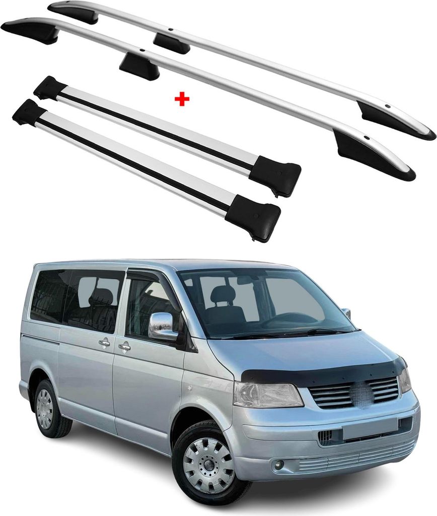 Kit Barres et Rails de Toit pour VW Transporter T5 T6 L1 Image du produit 
