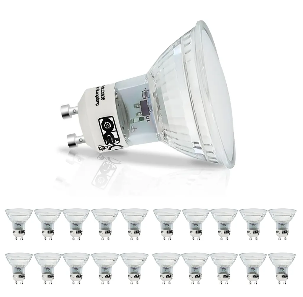 Éclairage Cuisine et Salon : Lot 20 Ampoules LED GU10 3000K 4W ZMH