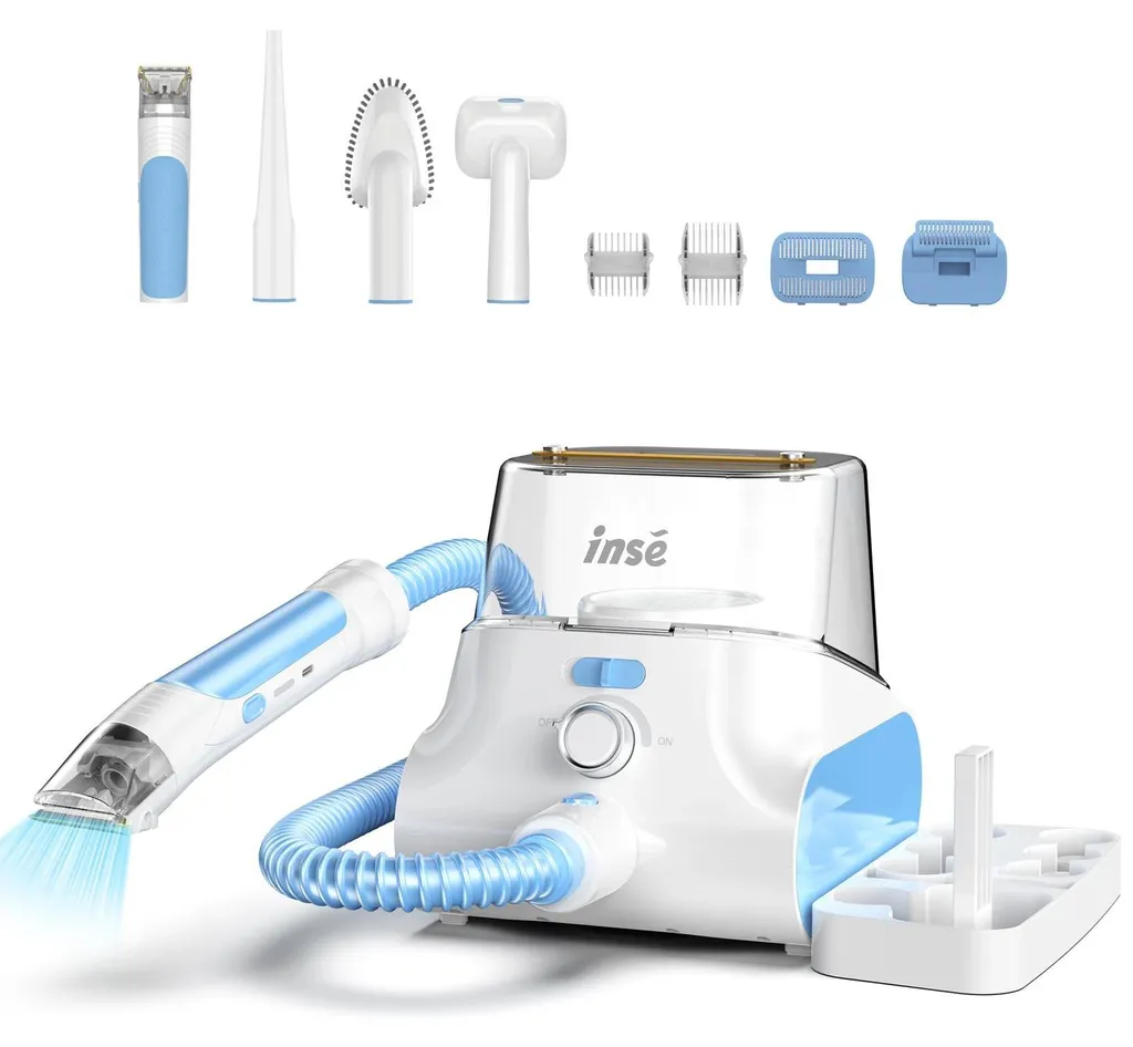 Kit de Toilettage Aspirant pour Chien et Chat Filtration HEPA 5-en-1 UE