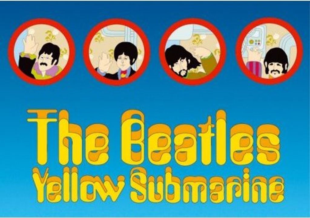 Die Beatles - Gelbe U-Boot Portholes Postkarte