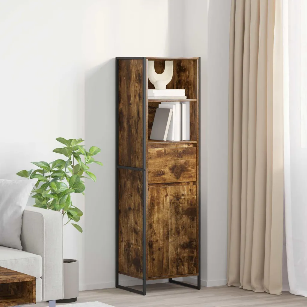 vidaXL Libreria Rovere Fumo 43x36x150,5 cm - Scaffale Moderno in Legno