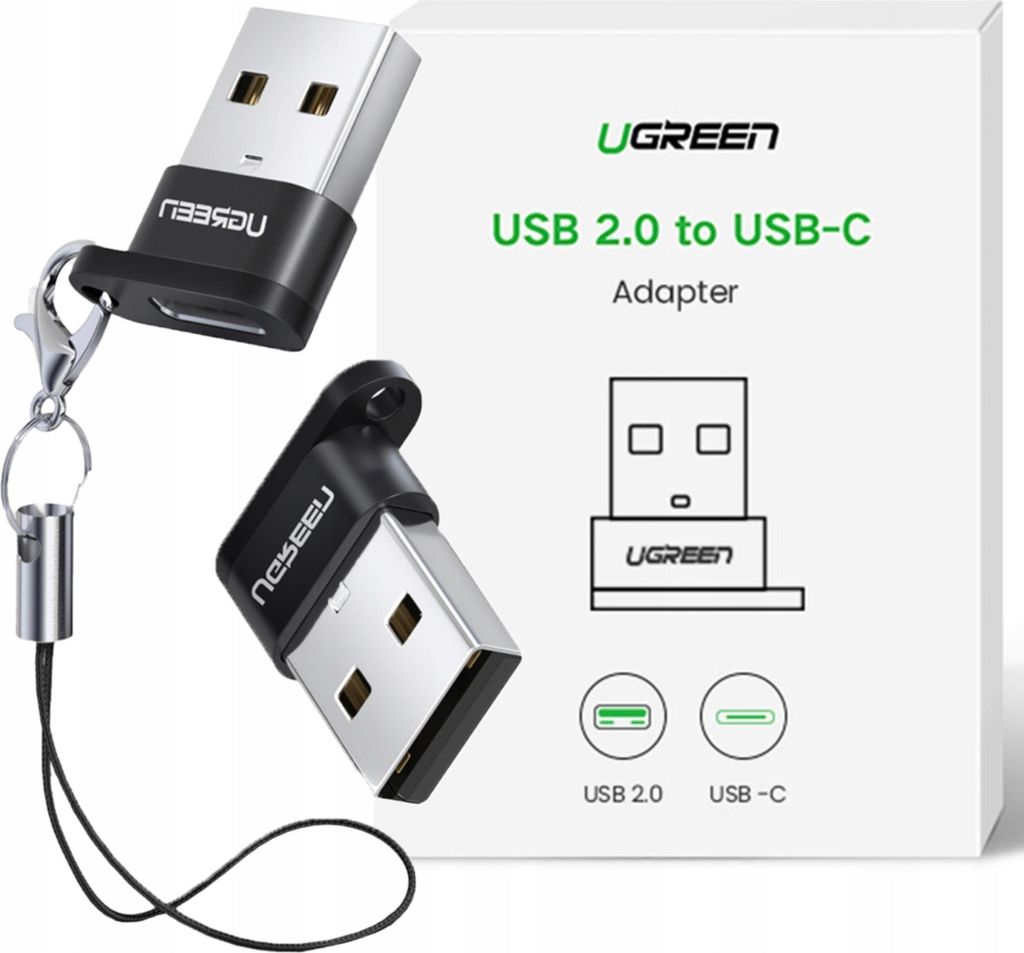 Ugreen Adaptateur Usb Us280 Usb-C vers Usb-A 2.0 (Noir) Image du produit 