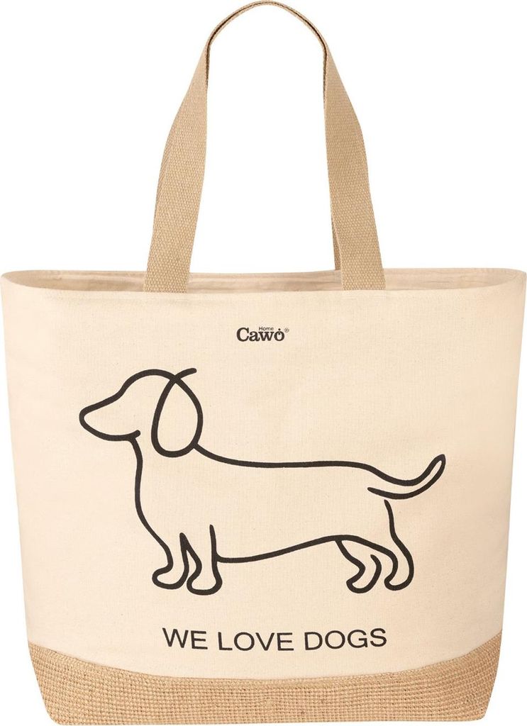 Cawö Tasche We love Dogs Companion 55701-39 natur/schwarz 40x55x15 cm