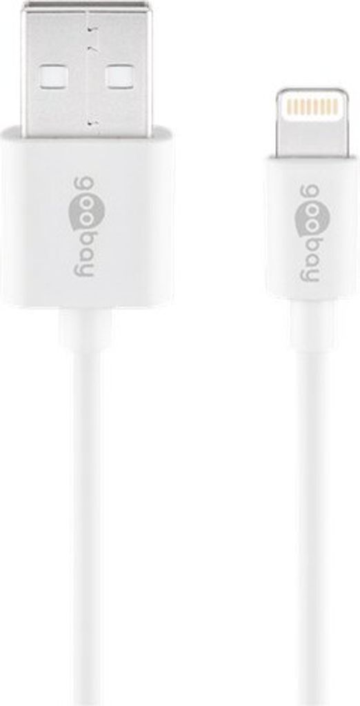 Goobay 43597 Lightning USB Lade- und Synchronisationskabel, 2 m, Weiß - MFi Kabel für Apple iPhone/iPad Weiß