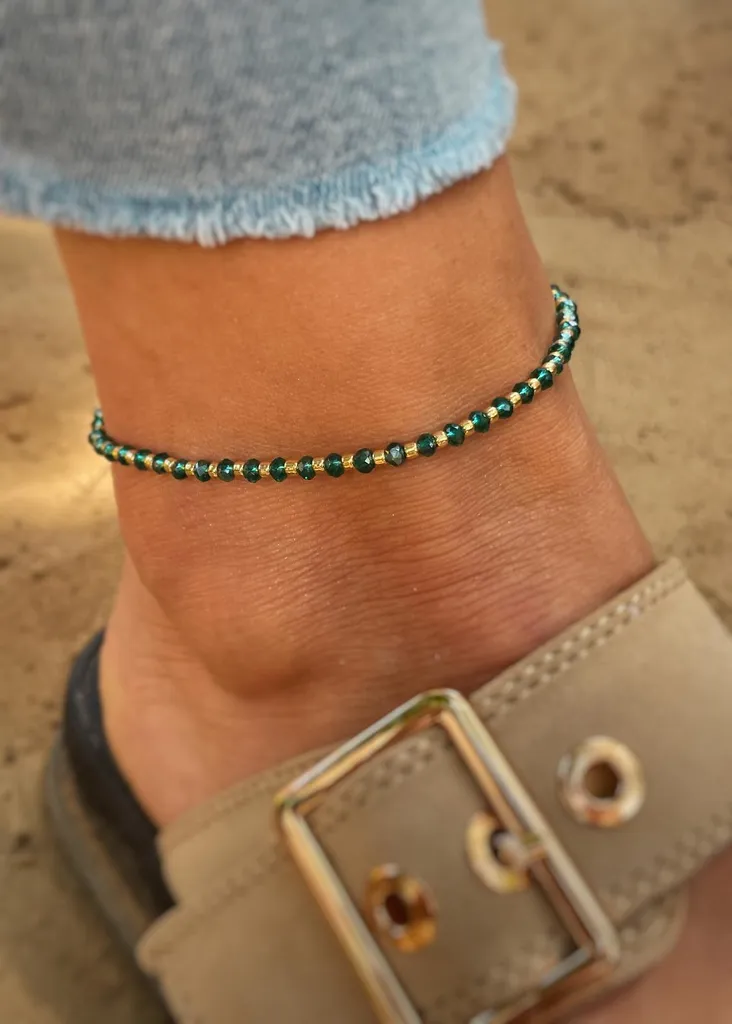Bracelet de cheville à cristaux n° 1 accessoire d'été pour mariage et fête