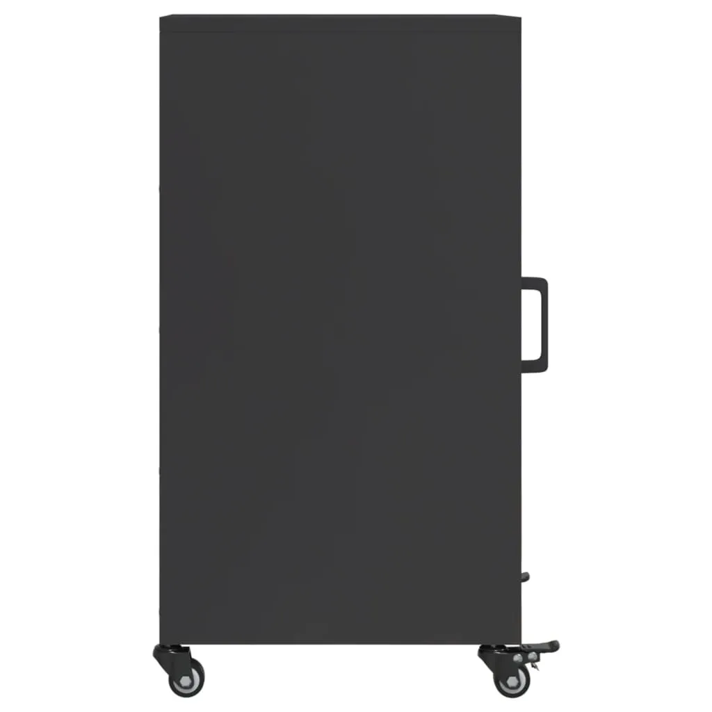 Solution de rangement gain de place, buffet noir en acier anti-rayure - 7
