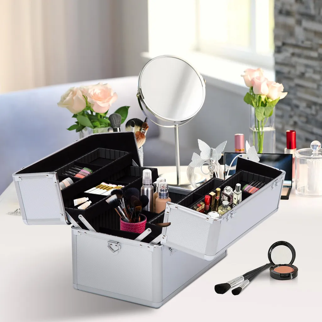 Mallette Maquillage Voyage avec Compartiments - Vanity Rigide pour Pro