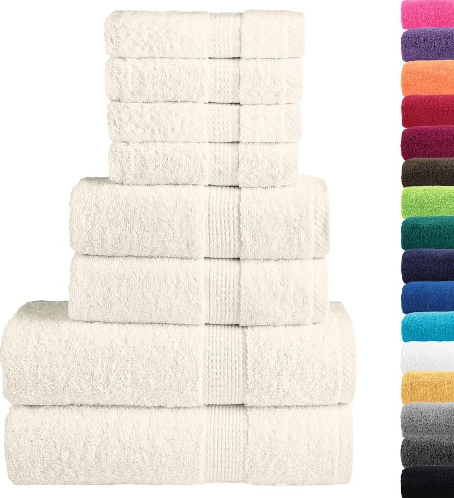 vidaXL 8 tlg. Premium-Handtuch-Set SOLUND Creme 600 g/m²
