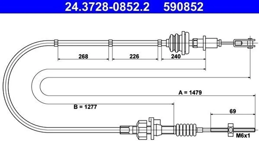 Câble de commande d'embrayage pour C1 PM PN - Remplacement OE 2150 CR