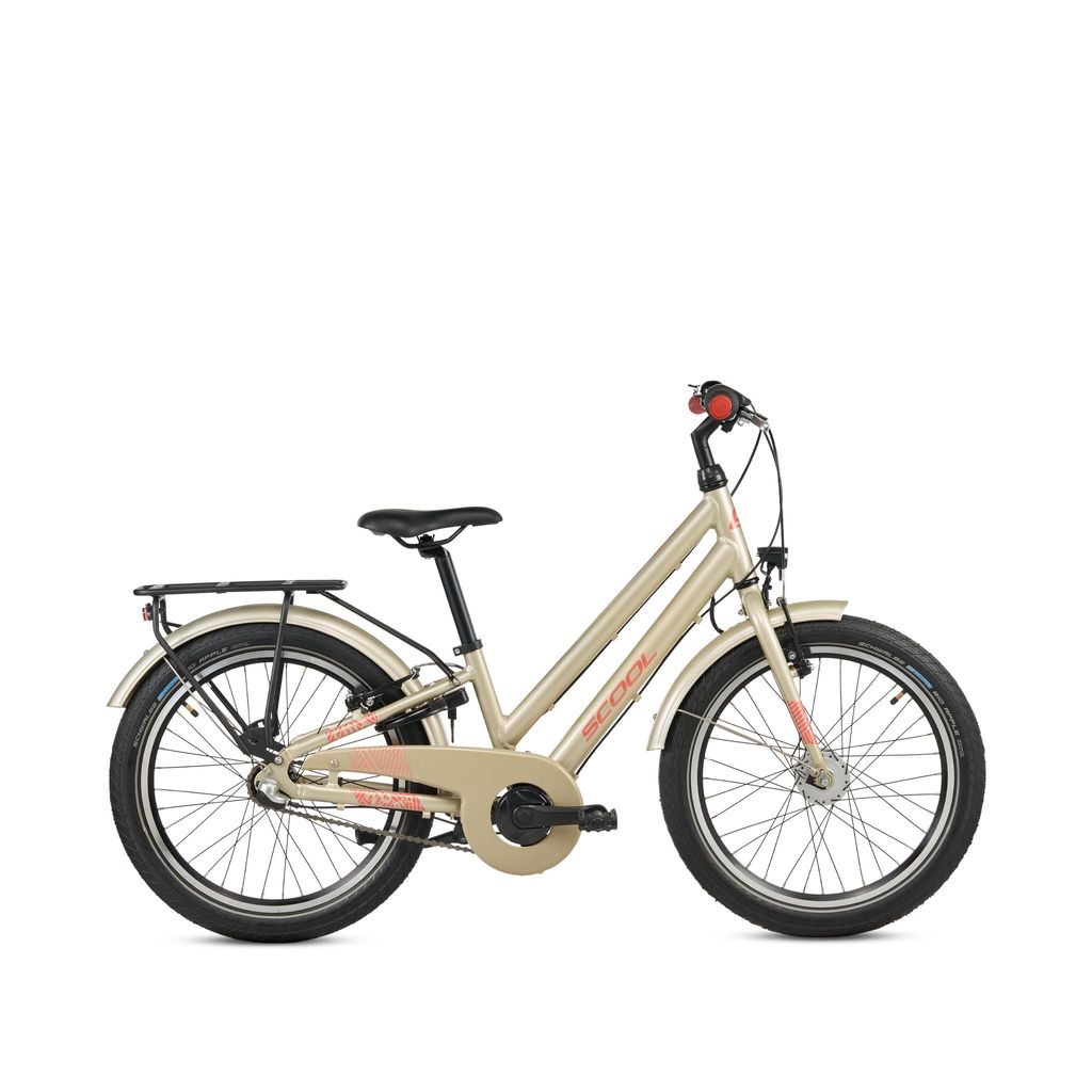 20 Zoll Kinderfahrrad S'COOL chiX pro, 3 Gang, Rücktrittbremse, V-Brake, Aluminiumrahmen, Schutzbleche, Reflektoren, Beige, 115–130 ab 6 J.