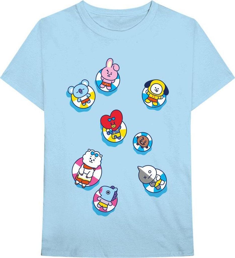 BT21 - "Bon Voyage" T-Shirt für Herren/Damen Uni RO3812 (L) (Hellblau)