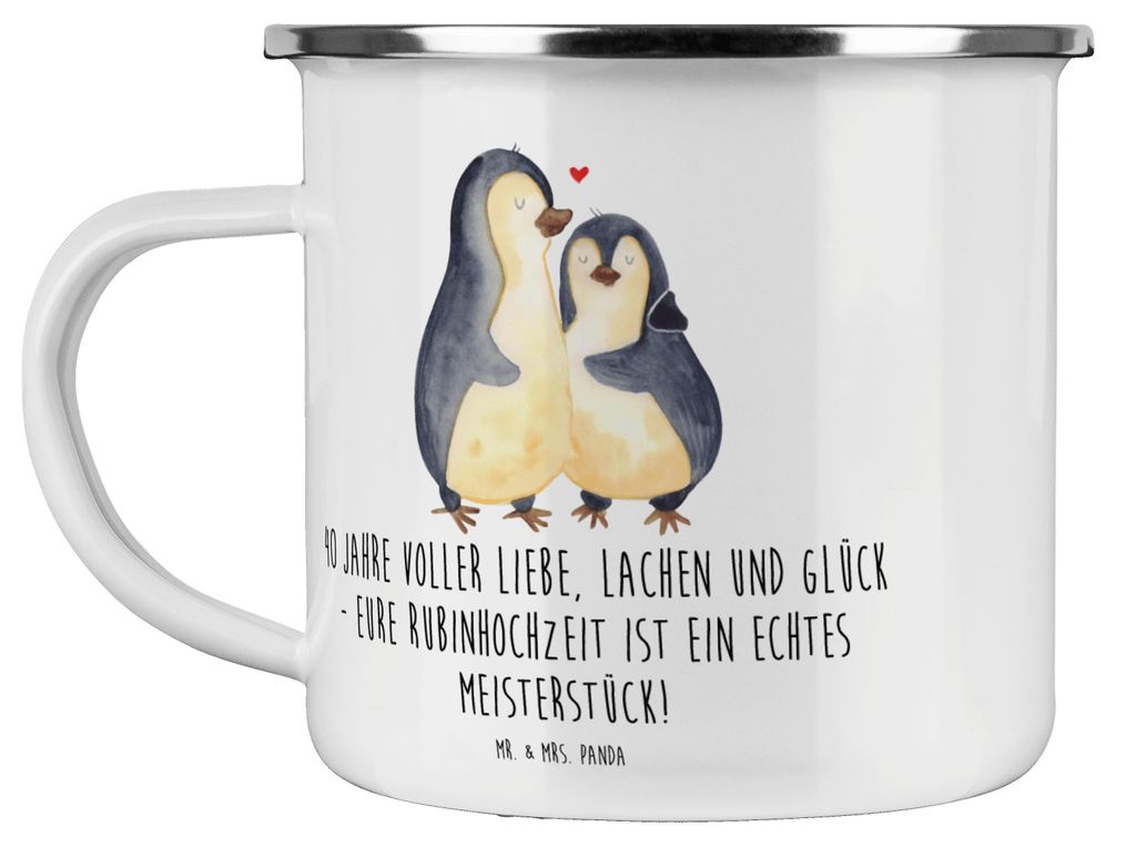 Mr. & Mrs. Panda Teetasse 40. Hochzeitstag Rubinhochzeit - Produktbild 