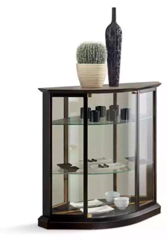 Klassische Vitrine Vitrinenschrank Schrank Glasschrank Braun Vitrine Neu