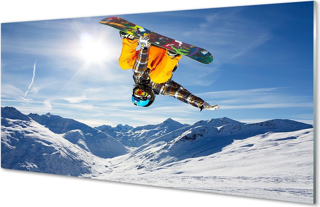 Glasbilder 100x50 Wandkunst Man Berg Bord