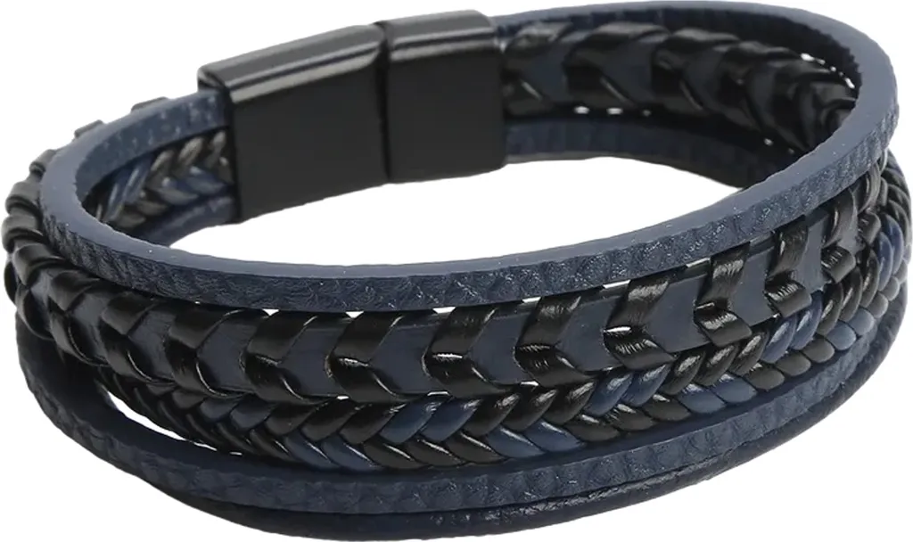 Bracciale Matteo Blu 23cm - Stile e Robustezza per Uomini KP33294