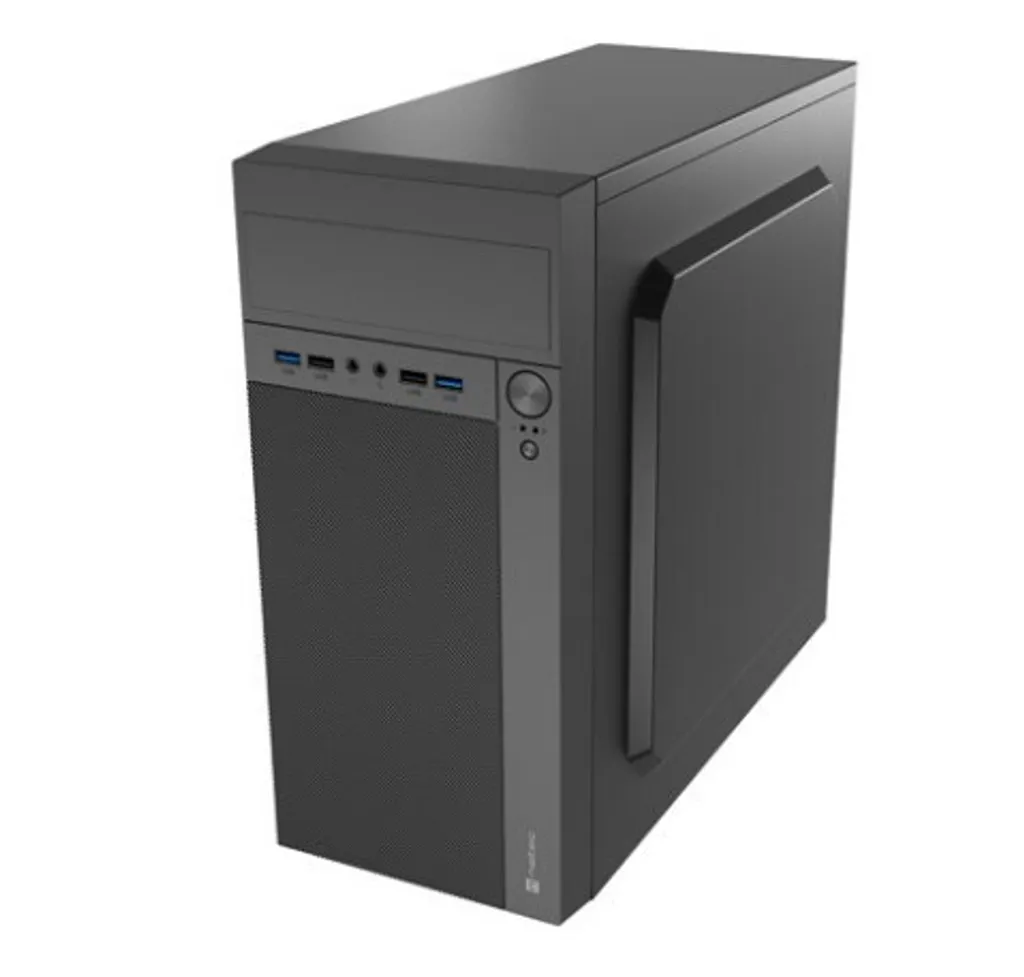 Boîtier PC USB C Natec Helix Noir avec panneau avant haute connectivité