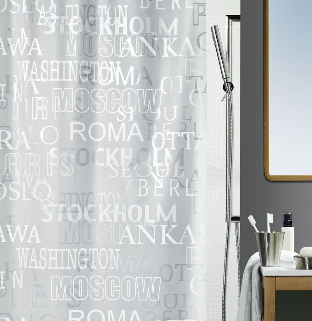 Spirella Duschvorhang Städte, vers. Designs Farbe: Cities silver