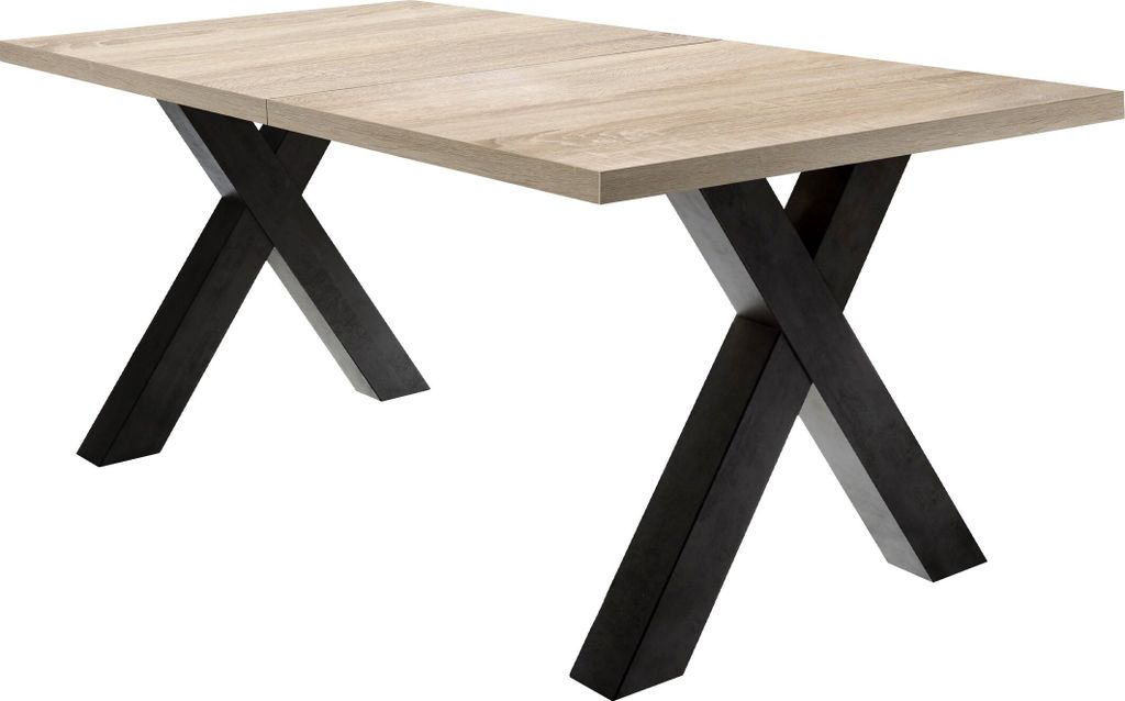 Esstisch Esszimmertisch 160 - 210 cm ausziehbar Sägerau Eiche Holzdekor - BIG SYSTEM - Die Möbelfundgrube