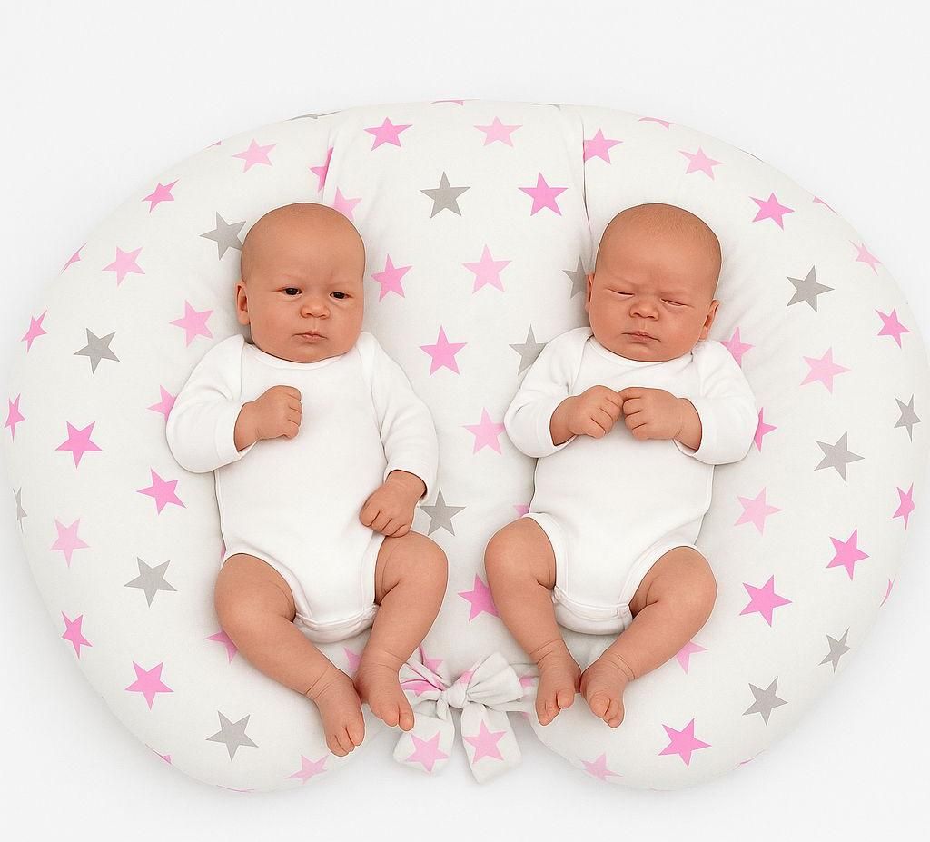 Bobono Coussin d'allaitement pour jumeaux Gris 100% coton Image du produit 