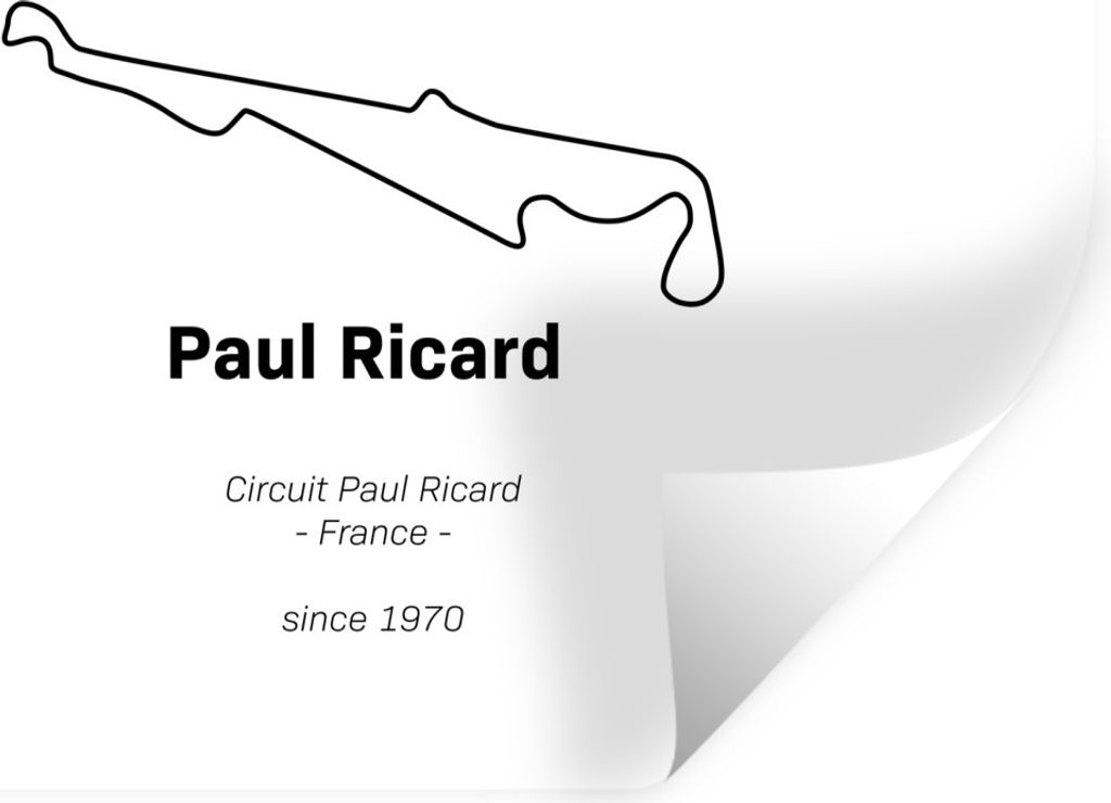 MuchoWow Wandtattoo Wandsticker Wandaufkleber Formel 1 - Frankreich - Rennstrecke 60x40 cm Selbstklebend und Repositionierbar - Wierderverwendbar...