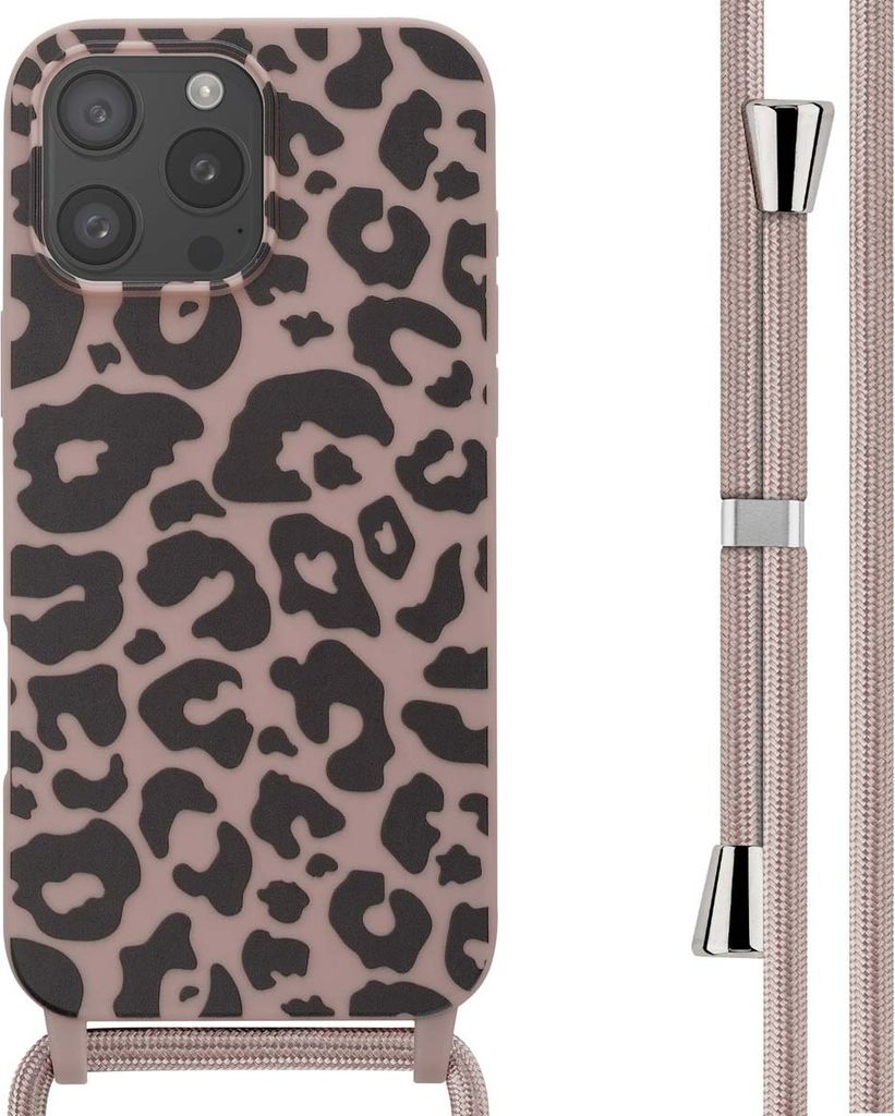 imoshion SilikonHülle design mit Band iPhone 16 Pro Max - Animal Pink