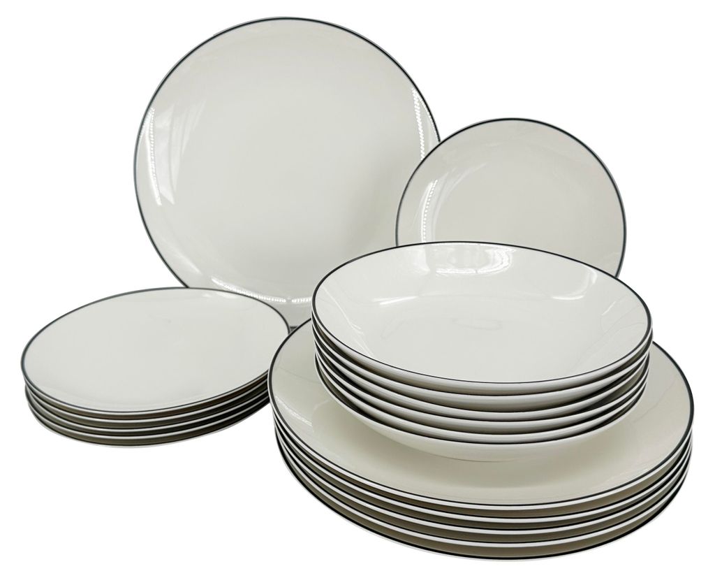 set di piatti da 18 pezzi Linea Black, linea nera Immagine del prodotto 