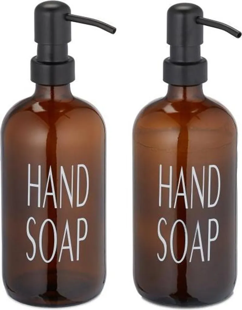 2 Contenitori Sapone Vetro con Pompa - Soluzione Ricaricabile Cucina