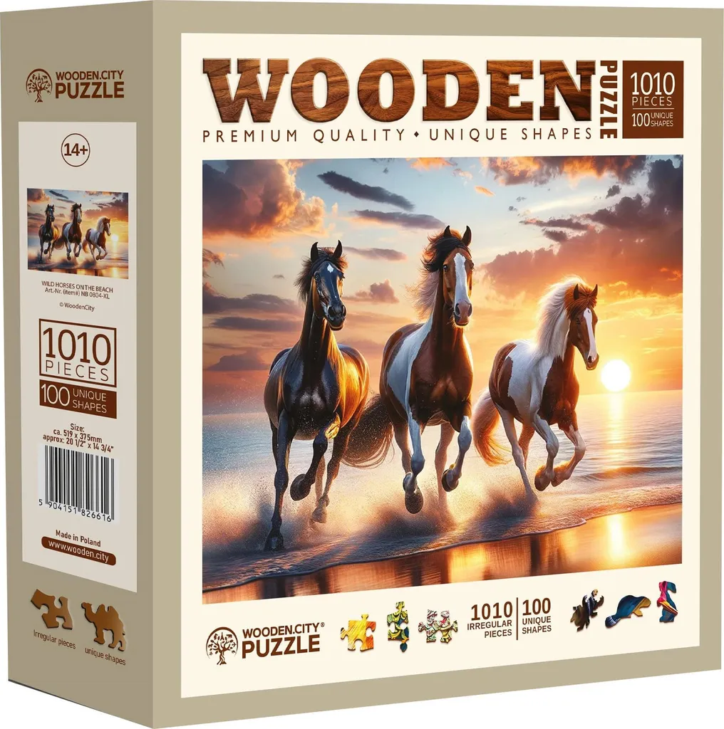 Activité détente : Puzzle bois Chevaux sauvages 1010 pièces à monter
