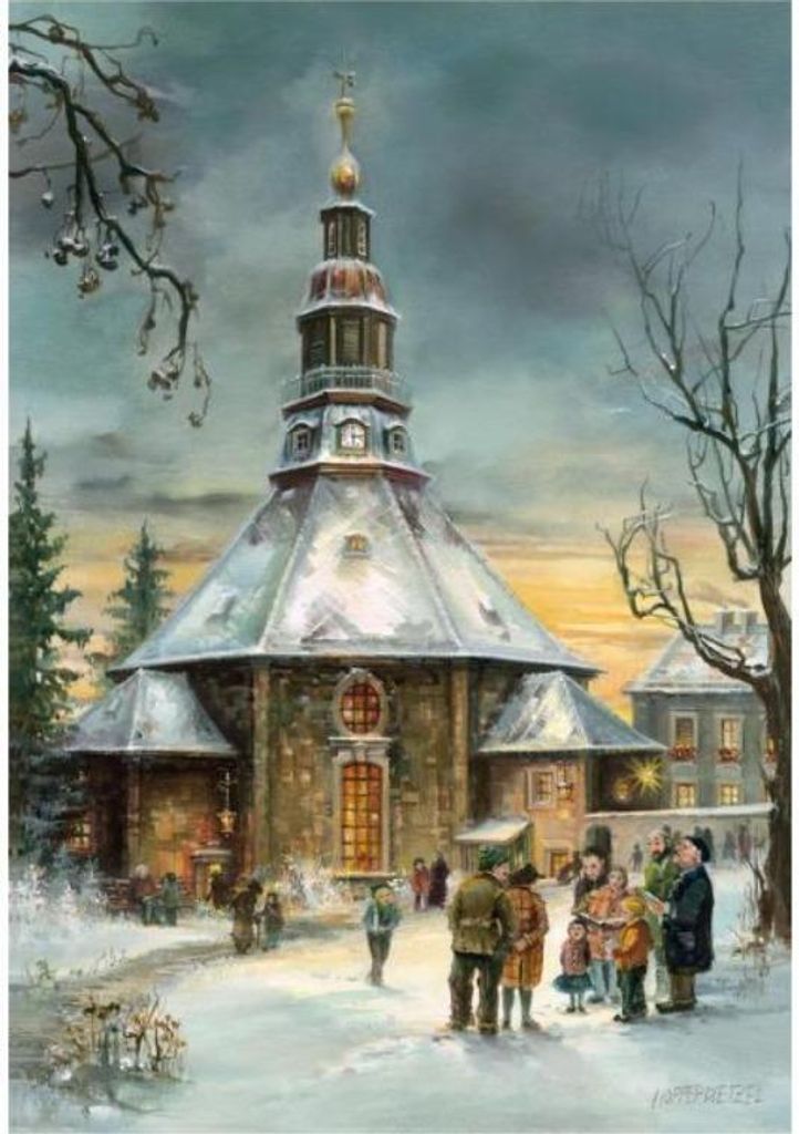 Adventskalender van de kerk van Seiffen, met afbeeldingen Productafbeelding 
