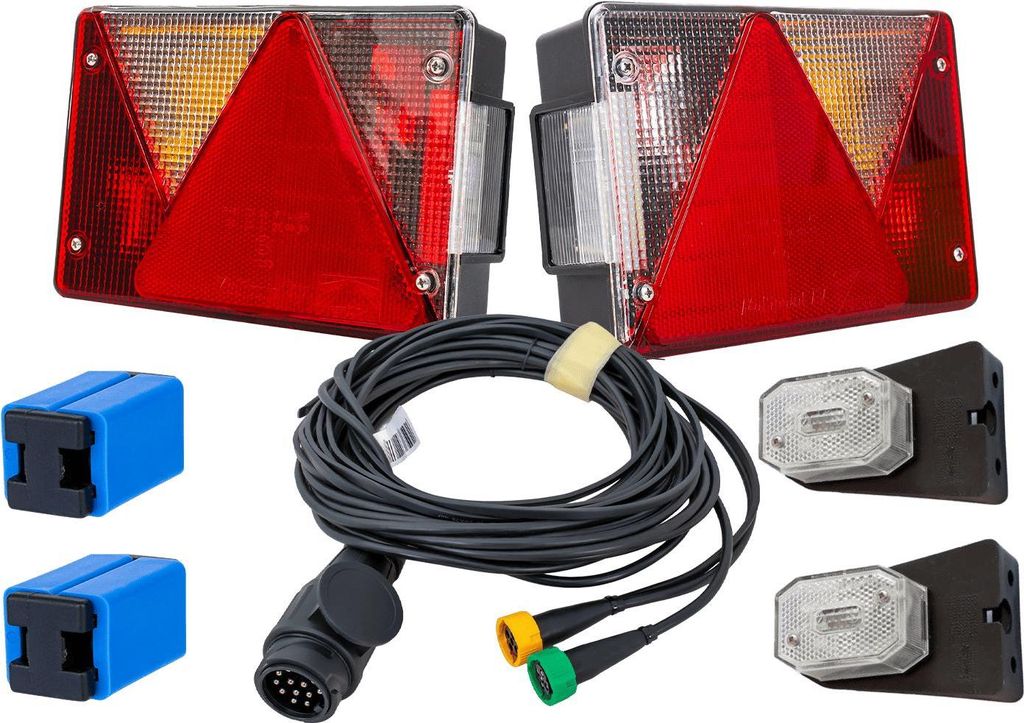 Lichtset: Aspöck Multipoint Iv Rückleuchten + Aspöck Flexipoint I Seitenmarkierungsleuchten + Mantes 5,2M 13Pin Kabelbaum