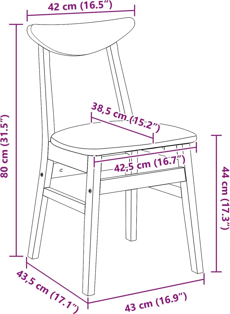 Chaise de salle à manger lot de 2 assises confortables marron clair - 8