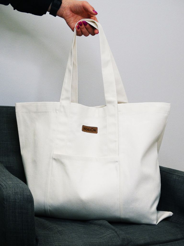 HORJUN Tragetasche Beuteltaschen, Baumwolltaschen 100% Baumwolle Gabardine Stoff Weiß