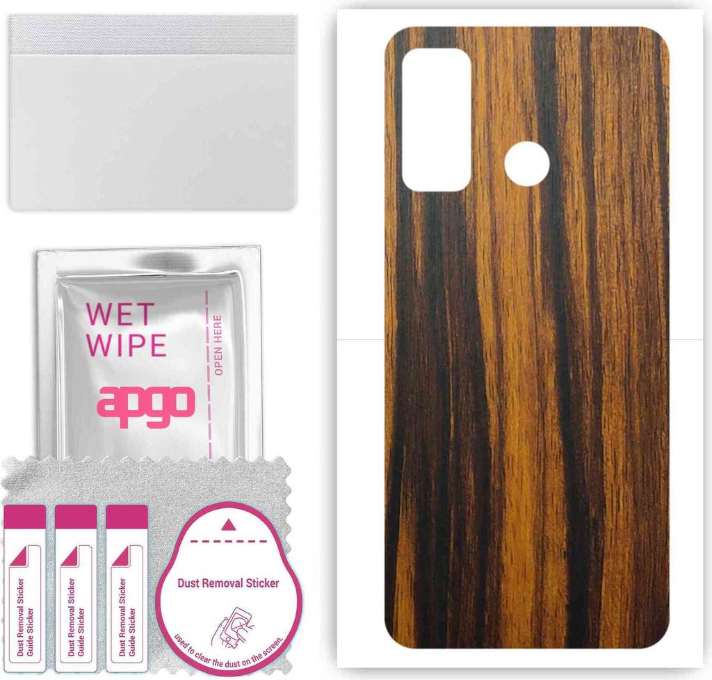 apgo Rückseite Schutzfolie, Skin, kompatibel mit Tecno Camon 16 S, Hinten Displayschutzfolie aus Vinylfolie, kratzfest, einfache Montage - Tigerwood