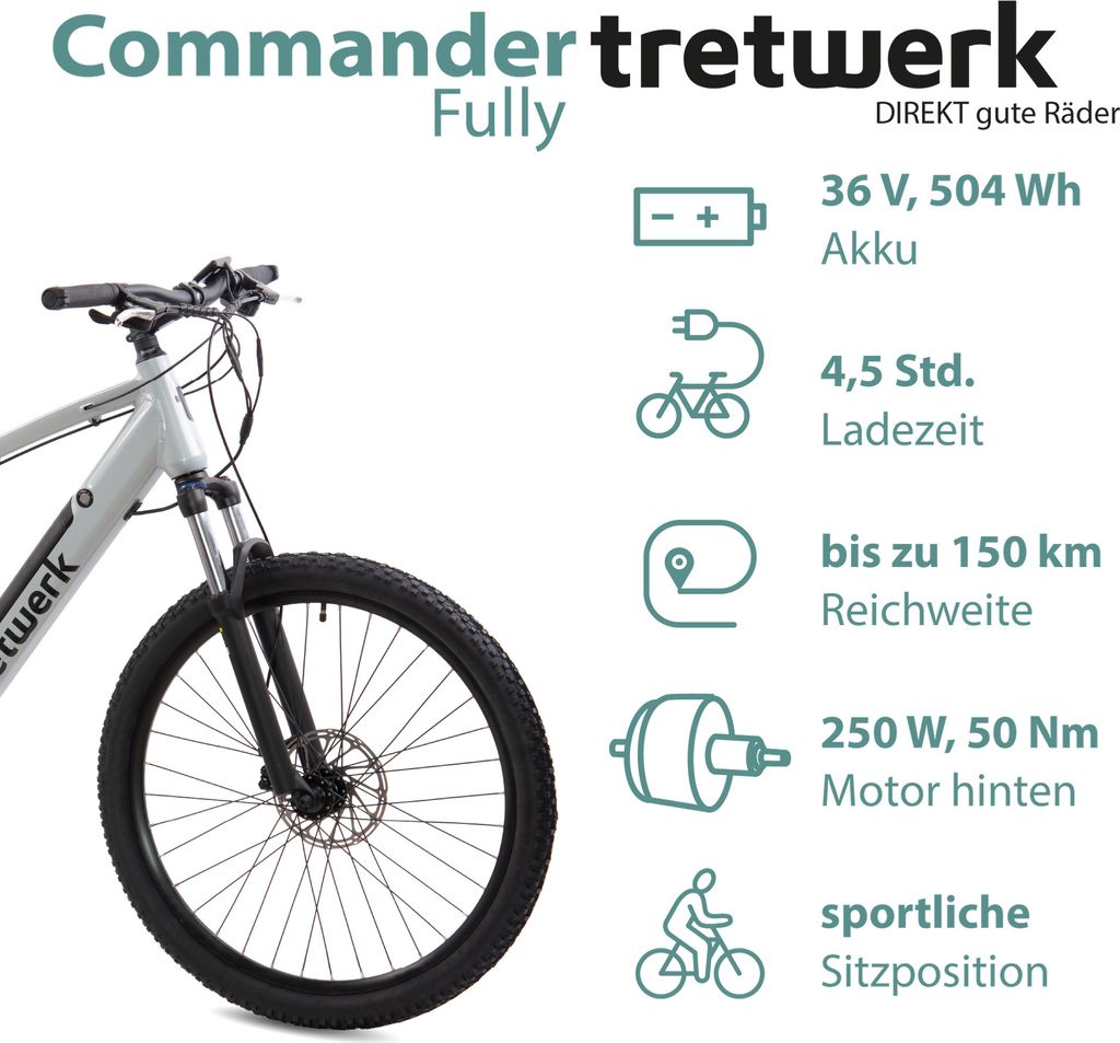 Tretwerk Commander Fully E Bike Mountainbike 175 - 190 cm Produktbild 3
