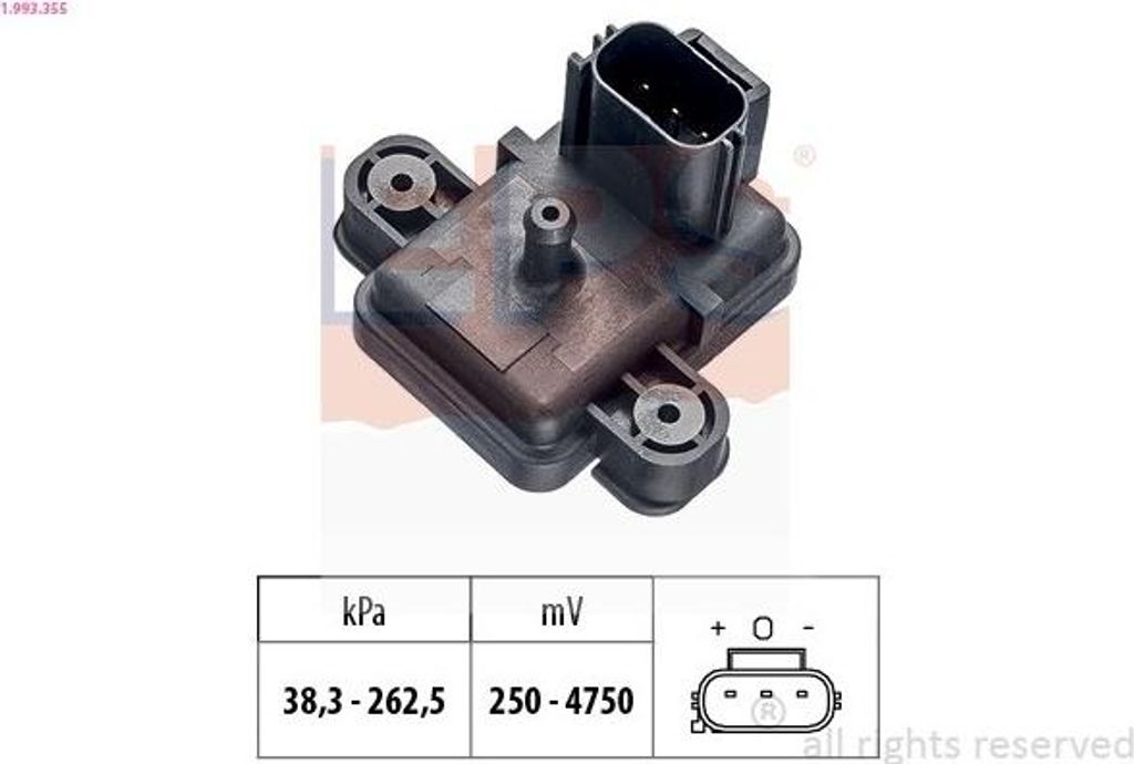 EPS Luftdrucksensor Höhenanpassung 1.993.355 Leitung an AGR-Ventil für FORD FOCUS (DAW, DBW)