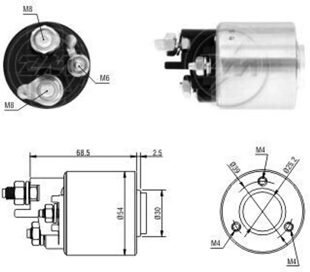 Démarreur interrupteur magnétique ERA ZM1590 type OE 4 151 89 01 Mercedes