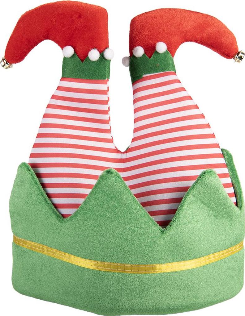 Clayre & Eef Weihnachtsdekoration Weihnachtsmütze 30x33 cm Grün Synthetisch