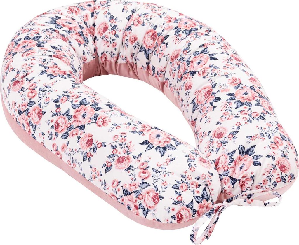 Roses & Smokey Pink Soft Velvet V-förmige Kissen Produktbild 