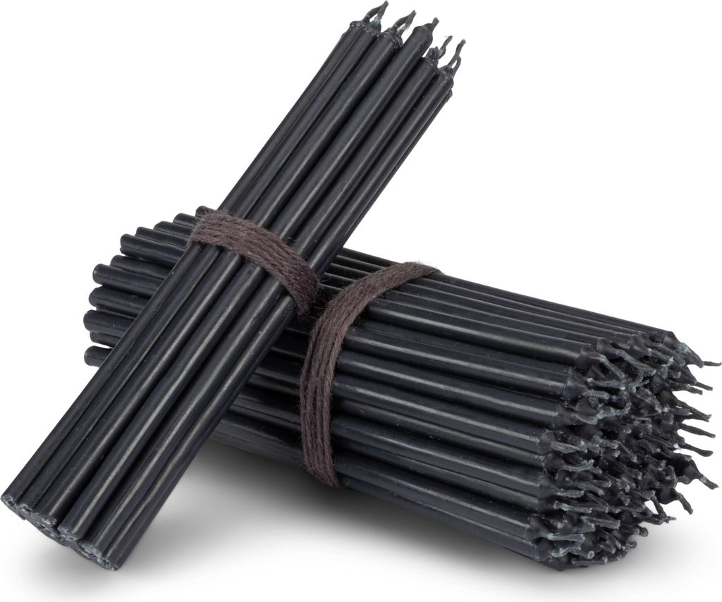 1000x Stabkerzen schwarz Tropf- Rußfrei L 15cm Ritualkerze Paraffinwachs 36135