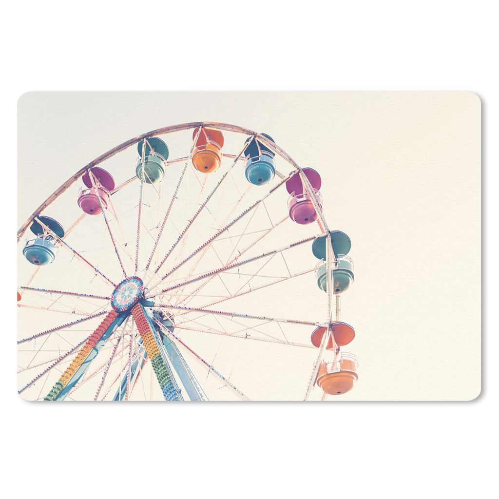 MuchoWow Schreibtischunterlage Riesenrad - Attraktion - Luft - Sommer - Orange 60x40 cm - XXL Mauspad - Großes Mauspad