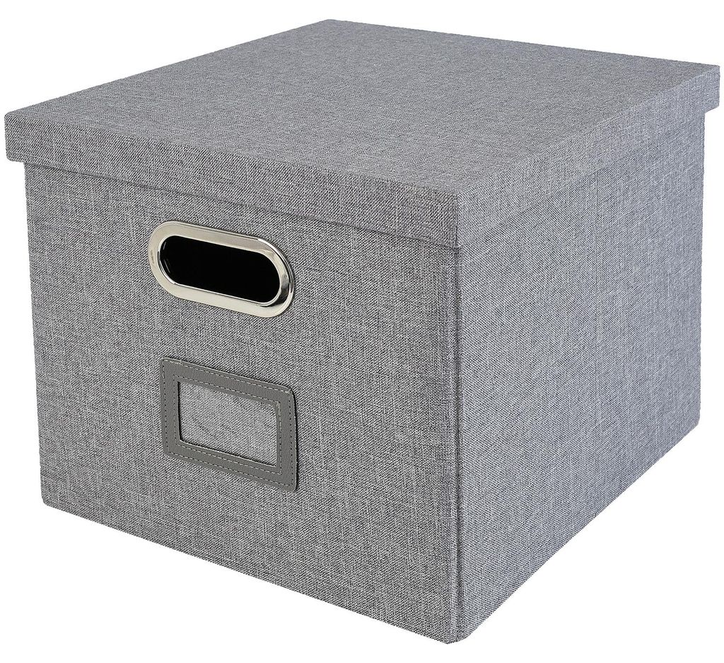 Aufbewahrungsbox für Hängeregister passend für Kallax im DIN A4 Format in Grau