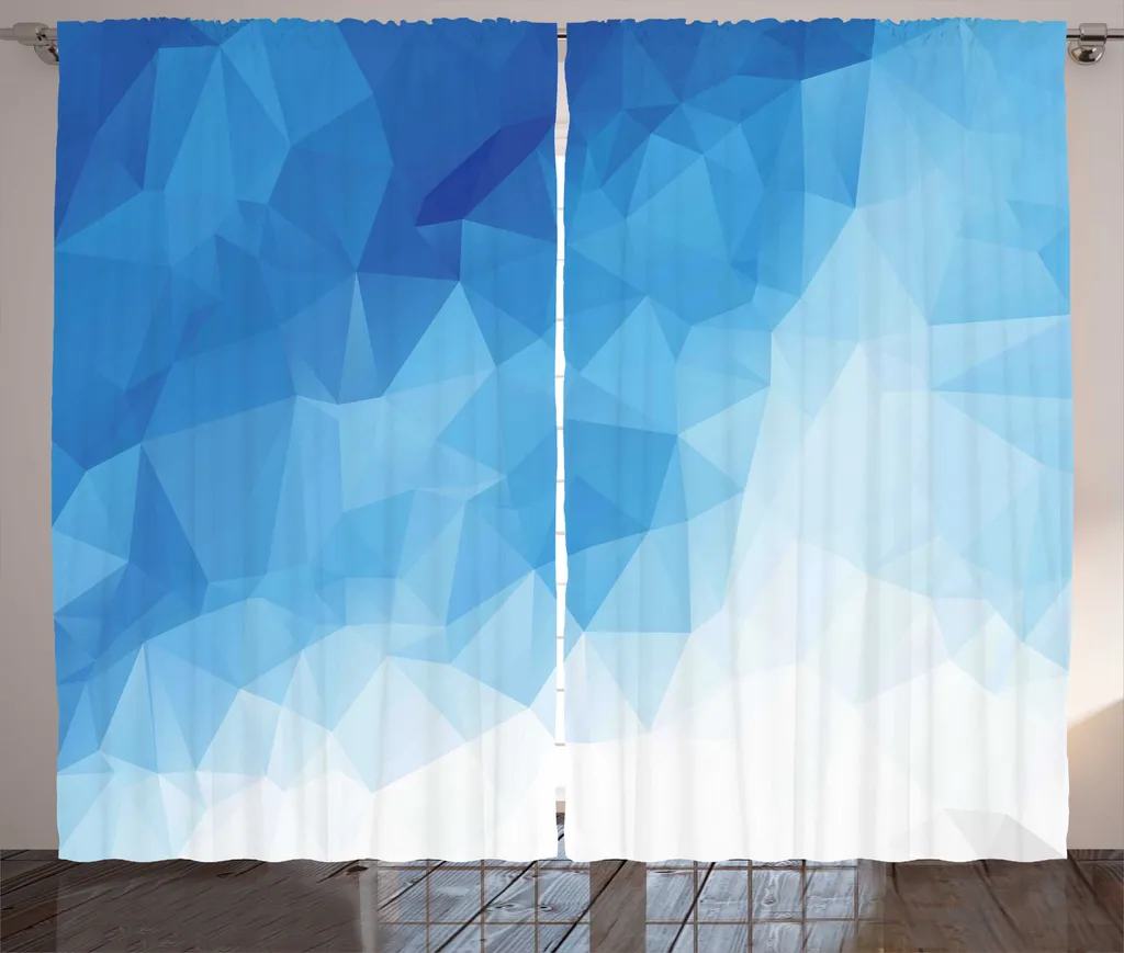 Rideaux Universels pour Salon Bleu Ciel Style Polygonal 280x225 cm