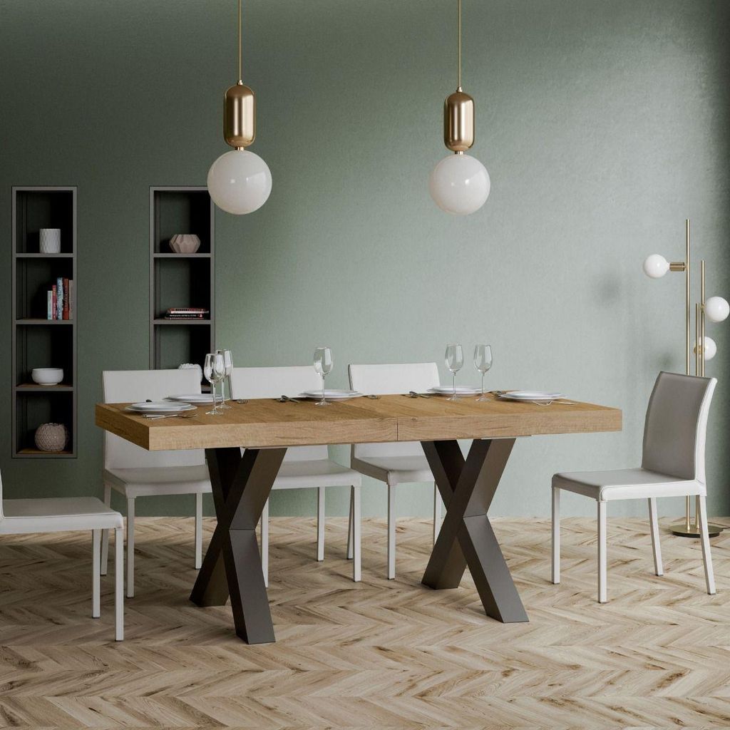 ITAMOBY - Ausziehtisch 160/420x90 cm Traffic Eiche Natur Tischbeine Anthrazit