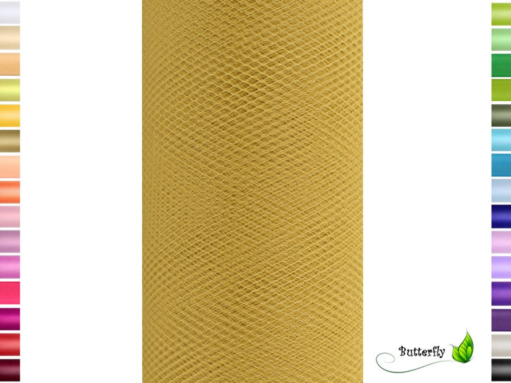 9m Rolle Tüll 15cm, Farbauswahl:gold 687 Produktbild 